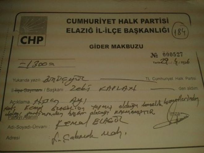CHP Elazığ il başkanı Zeki kaplan “ Kemal Elagül, Yalan yanlış konuşuyor “