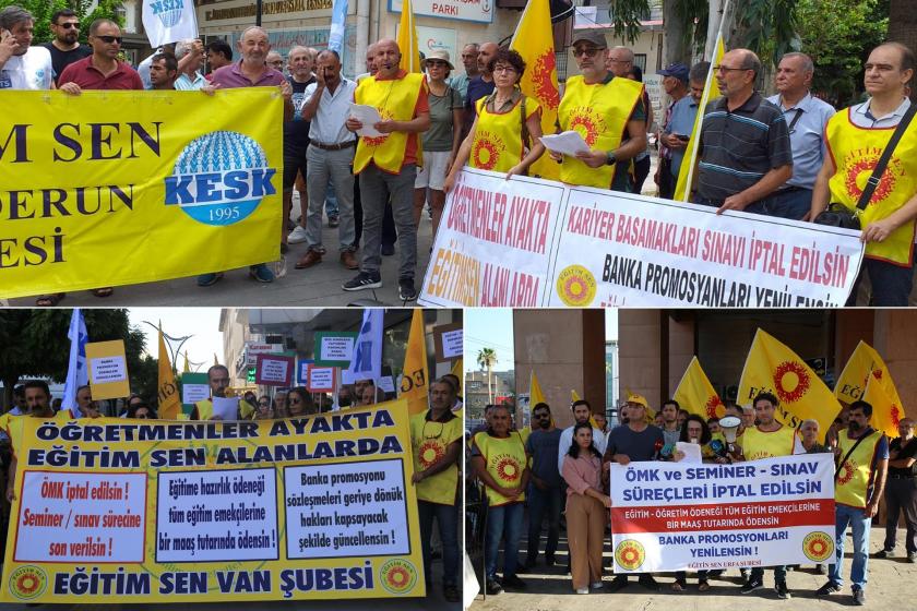 Eğitim Sen birçok ilde sokağa çıktı:  Öğretmen Meslek Kanunu iptal edilsin