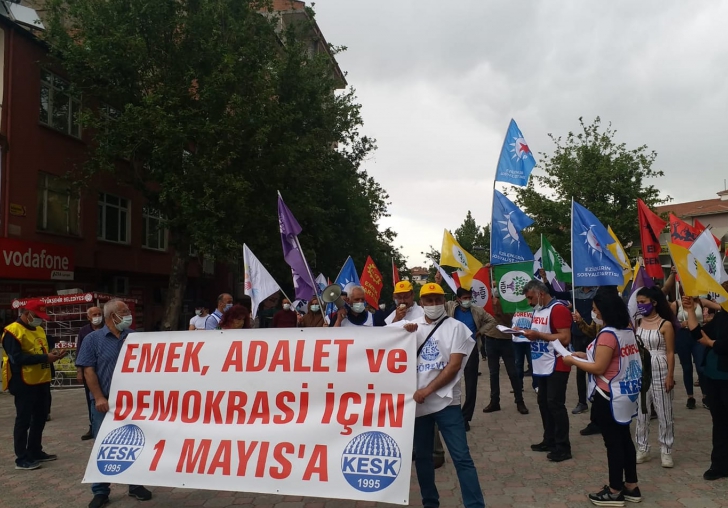 Malatya'da Sosyal Mesafeli 1 Mayıs Kutlaması