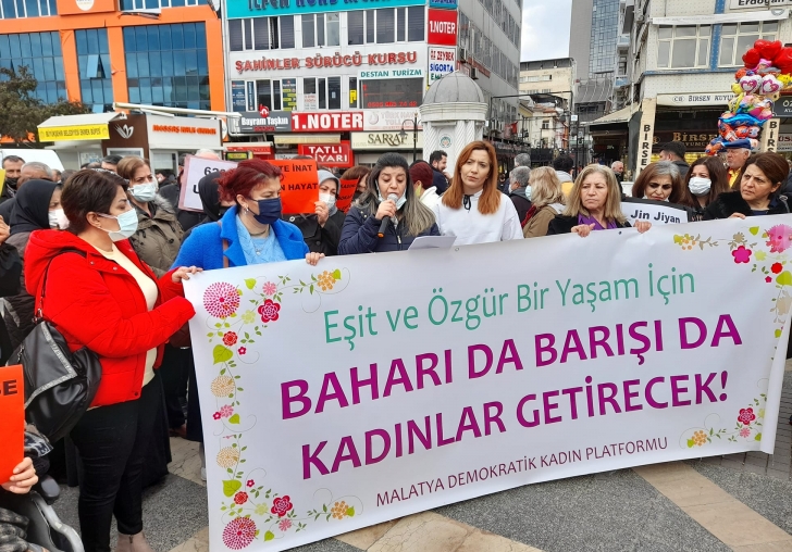 MALATYA DEMOKRATİK KADIN PLATFORMU;  EŞİT VE ÖZGÜR BİR YAŞAM İÇİN, BAHARI DA BARIŞI DA KADINLAR GETİRECEK. 